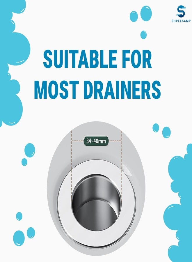 SHREESAMP Bathroom Sink Drain Strainer, Pop-Up Sink Drain Filter with Removable Stainless Steel Basket, Hair Catcher & Universal Kitchen Basin Sink Stopper with Silicone Ring (9 x 6 x 6 CM) - Image 2